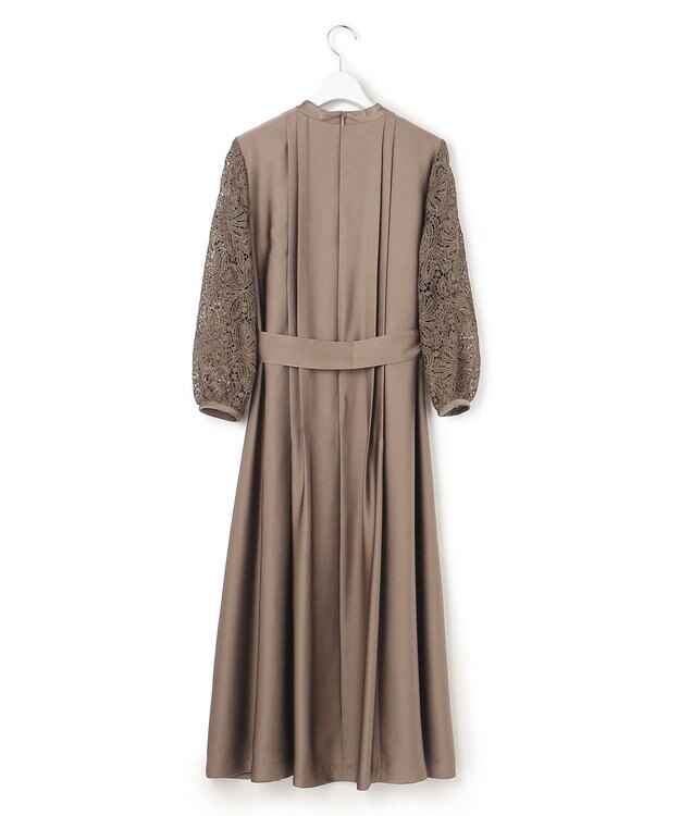 23区 S 【APPLAUDIR】ノーブルサテン リボンブーケレースコンビ ドレス ブラウン系