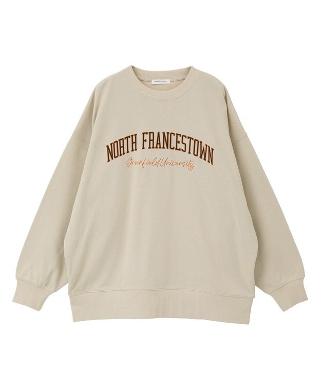 AMERICAN HOLIC 手書き風カレッジロゴ裏毛プルオーバー Beige