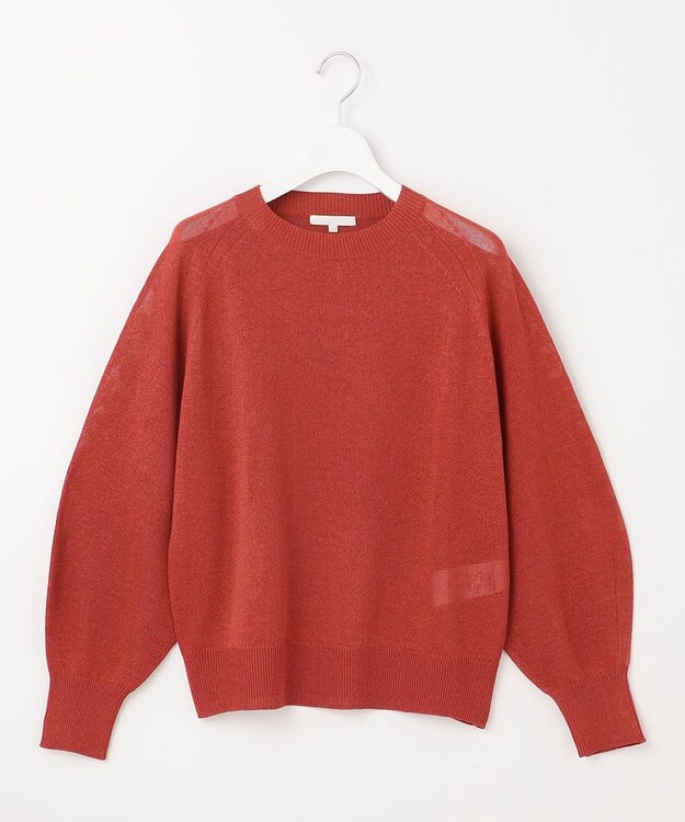 自由区 S 【洗える】ペーパーブレンドプルオーバー ニット レッド