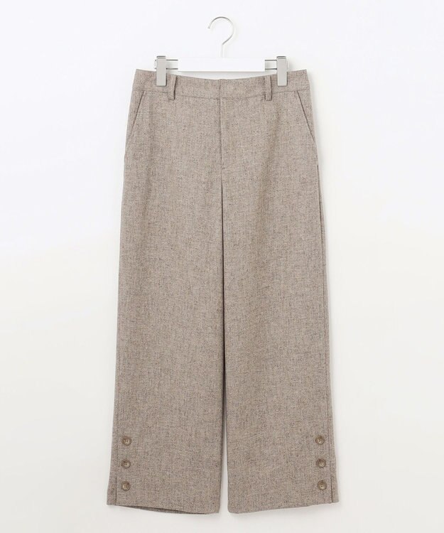 J.PRESS LADIES T/W シャブレーツイル セミワイド パンツ ベージュ系