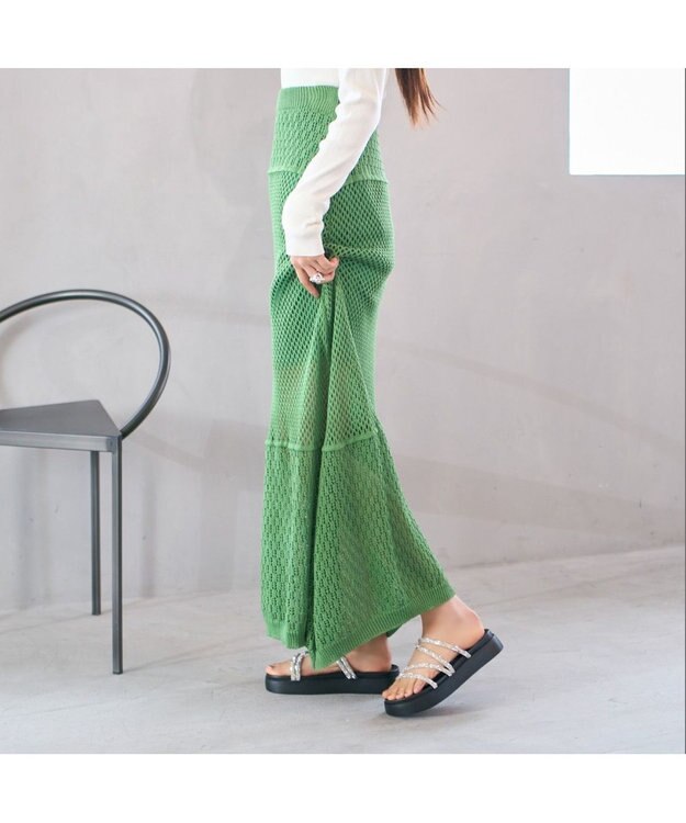 MODE ET JACOMO <carino>厚底ビジューサンダル シルバー