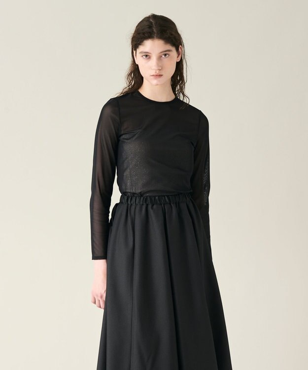 GRACE CONTINENTAL チュールシアートップ ブラック