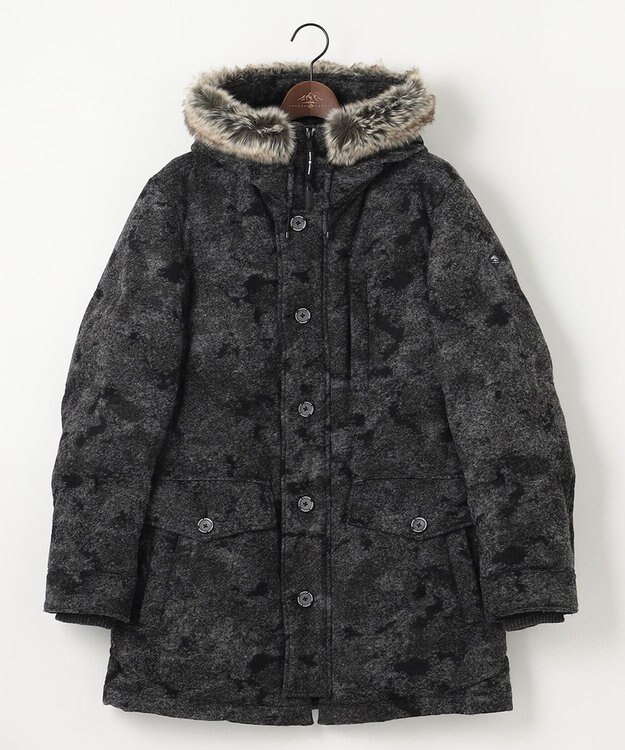 JOSEPH ABBOUD MOUNTAIN 【イタリア素材/ECOファー/9ポケット/ダウン/男女兼用】スライバーカモフラージュ　ダウンコート グレー系7