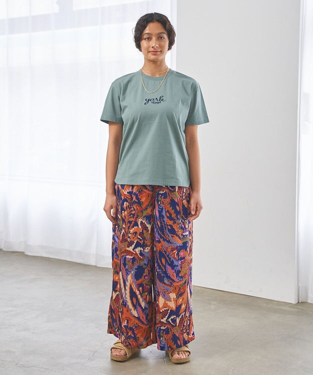 J.PRESS YORK STREET 【WOMEN】プリントリラックスワイドパンツ ネイビー系5