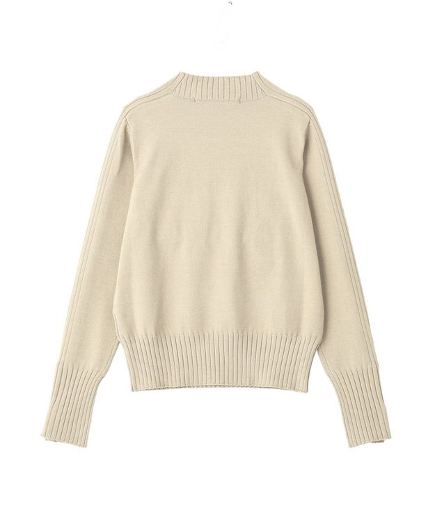 YECCA VECCA 袖口釦リブMIXニット Beige