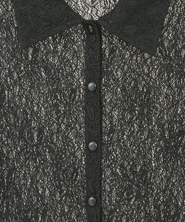 earth music&ecology ストレッチレースシャツ Black