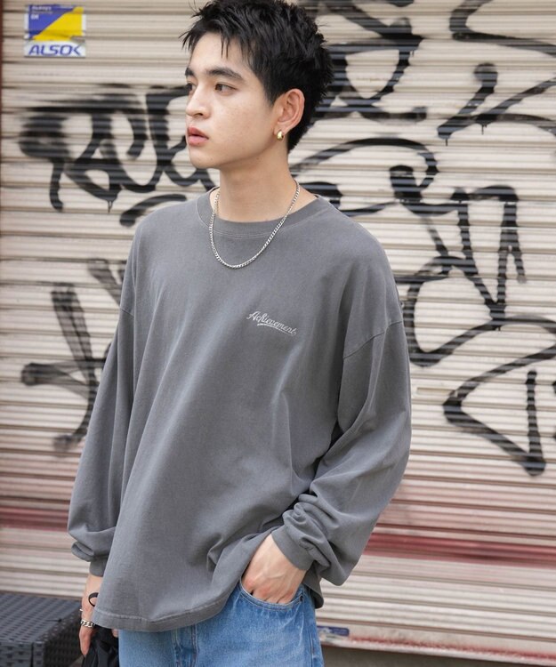 WEGO 【ユニセックス着用ITEM】ピグメントグラフィックT（LS） 柄4