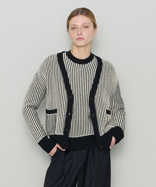 JOSEPH 【洗える】バイオテープコットン　カーディガン Black