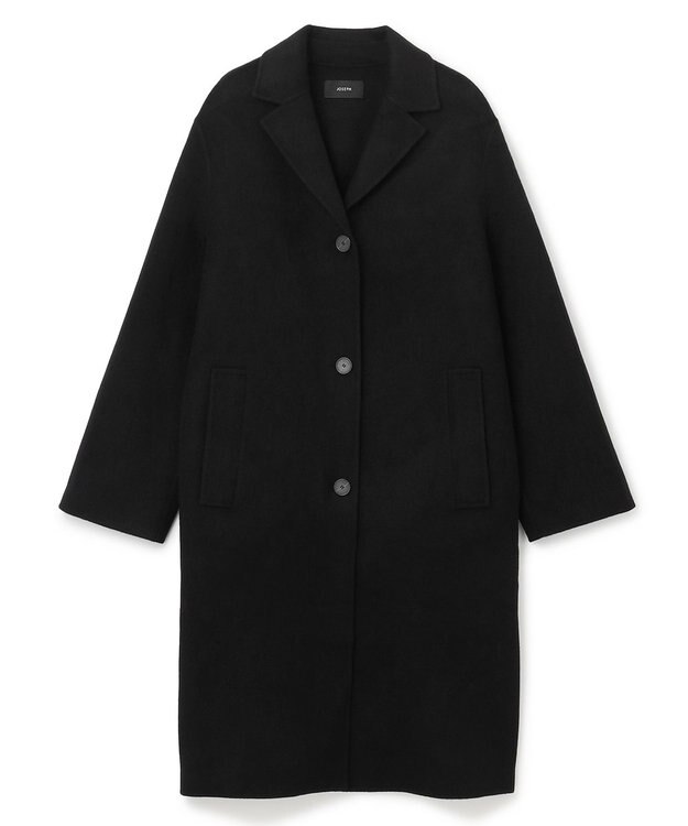 JOSEPH 【FOUNDATIONS】【AW23】ダブルフェイスカシミヤ　ミッドレングスコート Black