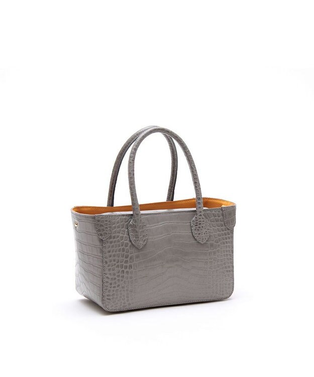A.D.M.J. 【牛革】クロコ型押し ザ・ビーDカン付ミニトート スモーク