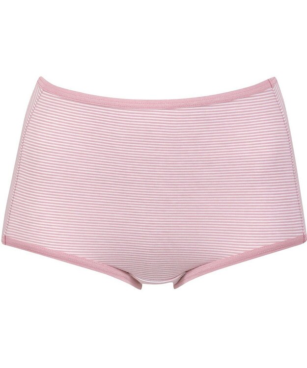 Wing ショーツ 綿混(身生地部) ここちよいフィット感 ムレにくい(身生地部) 【デイリーフィット 綿混ボーダー】 はきこみ丈ふかめ EC3650 ウイング／ワコール ピンク