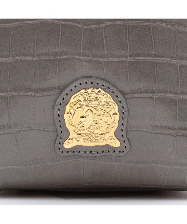 A.D.M.J. 【牛革】クロコ型押し ザ・ビーDカン付ミニトート スモーク