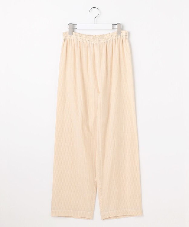 自由区 【WEB限定】オーガニックコットンパジャマ イエローストライプ×ブルー