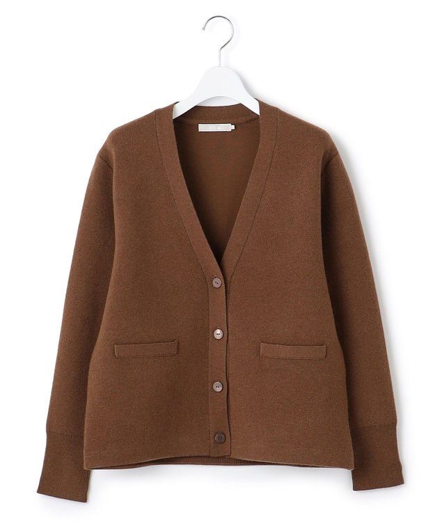 ICB 【洗える】ソフトカシミヤミックス Vネックニットカーディガン コーヒー系