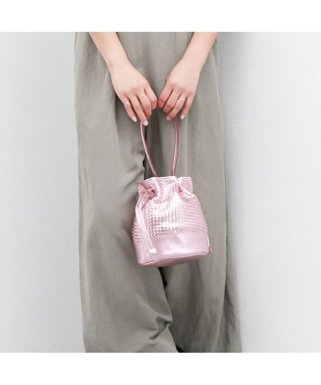 UNBILLION 【テレビ ドラマ着用アイテム】ペルケ perche / レザーメッシュ2wayバゲットバッグ ピンク