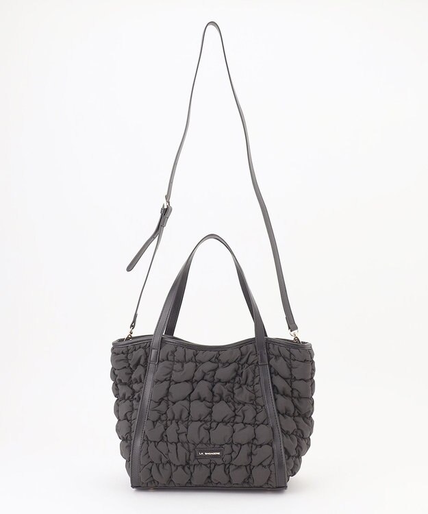 LA BAGAGERIE ポップコーンキルト2WAYトート Mサイズ ブラック