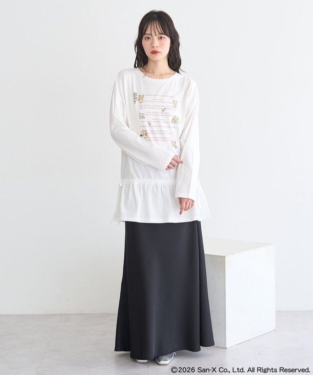 earth music&ecology 【予約】リラックマ×earth ブラウジングロンT オフホワイト