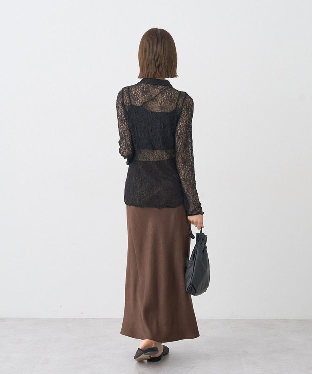 earth music&ecology ストレッチレースシャツ Black