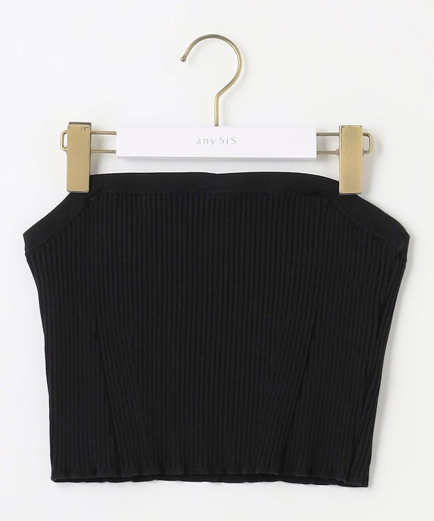 ANY SIS 【洗える】ニットリブ ビスチェ ブラック