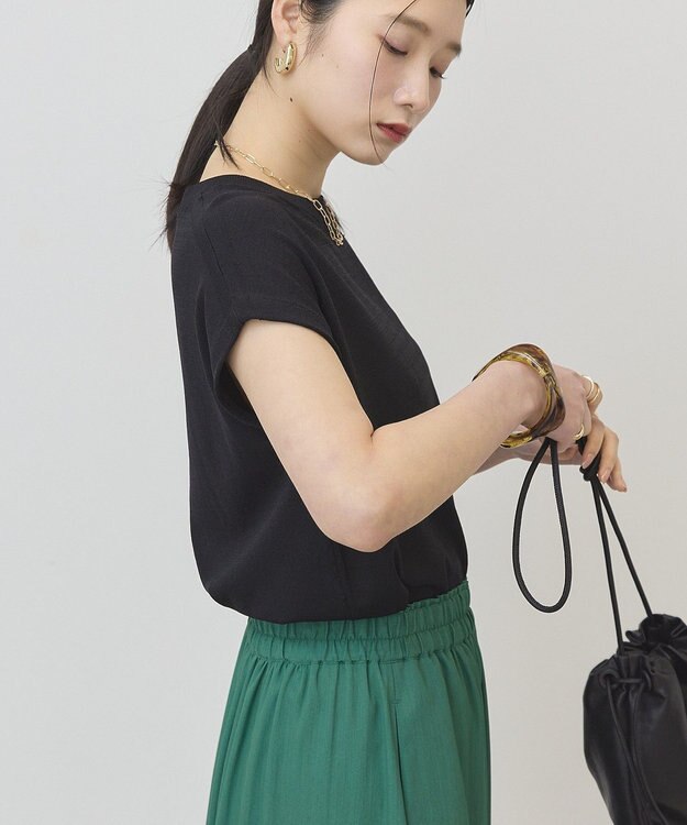 AMERICAN HOLIC フレンチスリーブニットプルオーバー Black