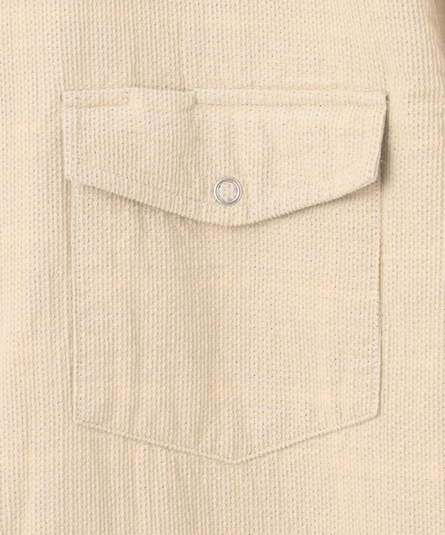 J.PRESS MEN 【KING SIZE】ダブルフェイス キャラメルコール シャツブルゾン アイボリー系