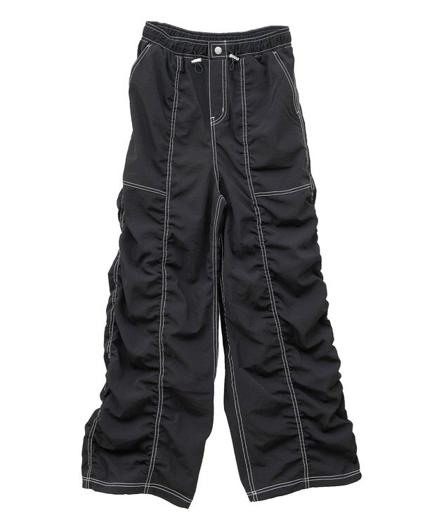 Green Parks ・ＳＵＧＡＲ　ＳＰＯＯＮ　配色ｓｔギャザーパンツ Black