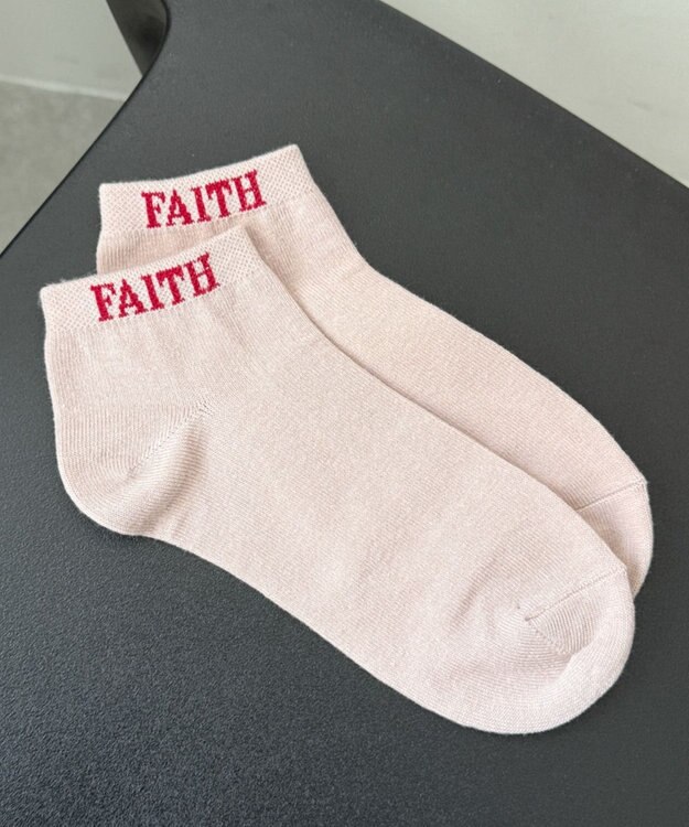 WEGO FAITHロゴショートソックス ピンク