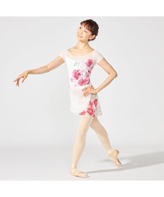 Chacott 【MAY NAGAHISA】キャップスリーブレオタード ラズベリープリント