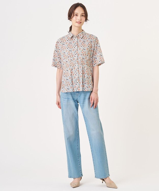 J.PRESS LADIES S 【一枚で着映え】LIBERTY シャツ ブラウス ベージュ系