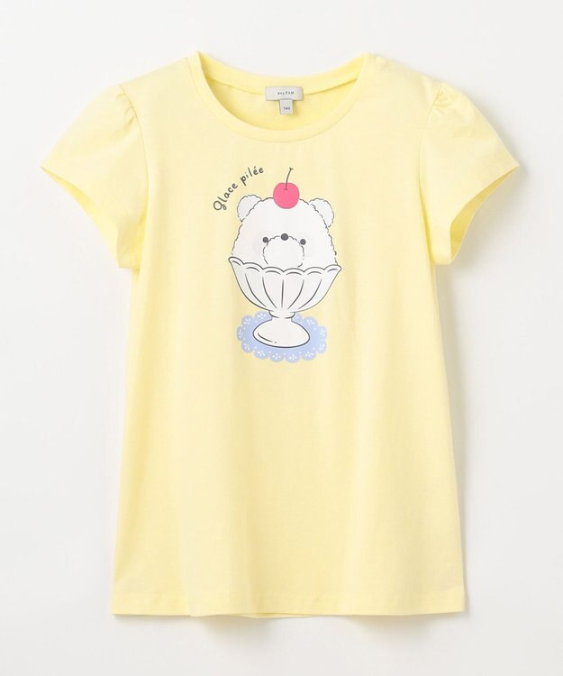 ANY KIDS 【水で色が変わる】接触冷感 しろくま ミラクルプリント Tシャツ レモン