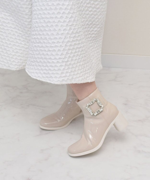 Bridget Birkin 【Bridget Birkin】ビジューバックルレインブーツ アイボリーエナメル