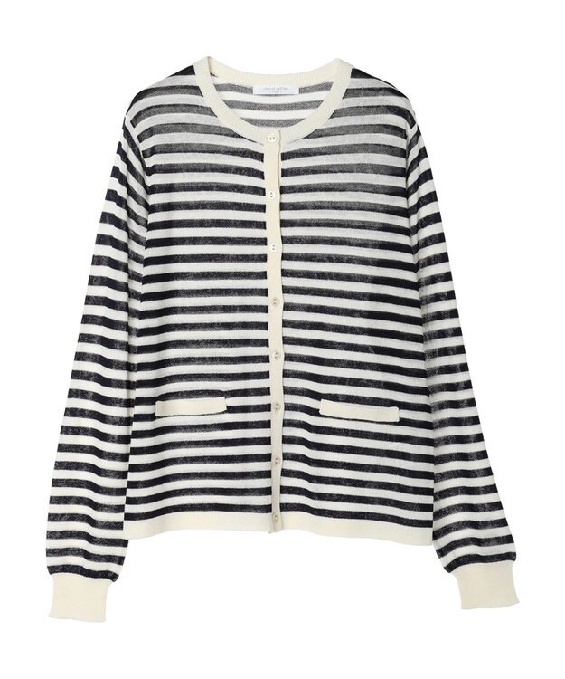 Green Parks 推しニット　クルーネックカーディガン Border