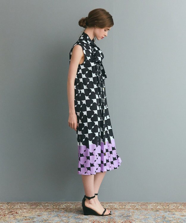 GRACE CONTINENTAL ハートラインボウタイワンピース ブラック