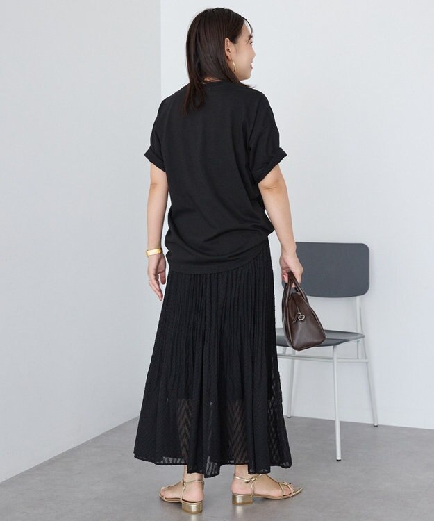 AMERICAN HOLIC カットジャガードプリーツスカート Black