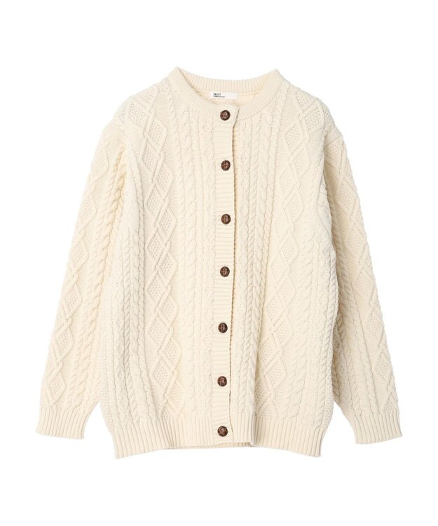 CRAFT STANDARD BOUTIQUE リサイクルポリエステルケーブルカーディガン Ivory