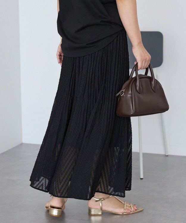 AMERICAN HOLIC カットジャガードプリーツスカート Black