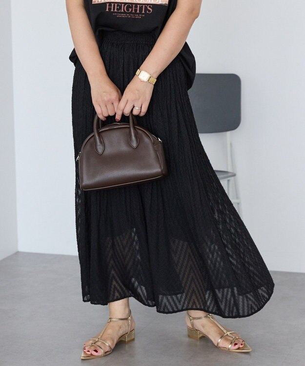 AMERICAN HOLIC カットジャガードプリーツスカート Black