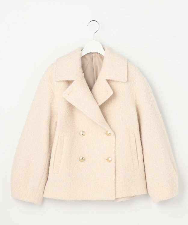 ANY SIS L 【2WAY】ブークレーシャギーラメ アウター アイボリー