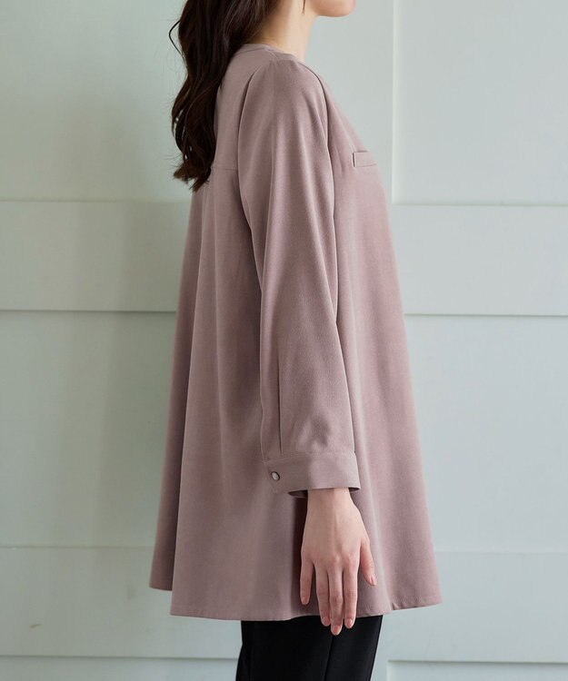 Tiaclasse L 【洗える】スエード調チュニック ピンクベージュ