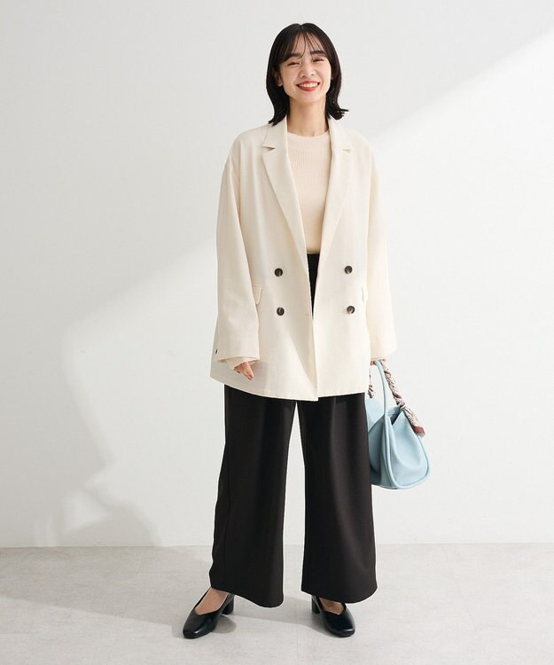 Green Parks オーバーサイズＷ釦ライトジャケット Ecru