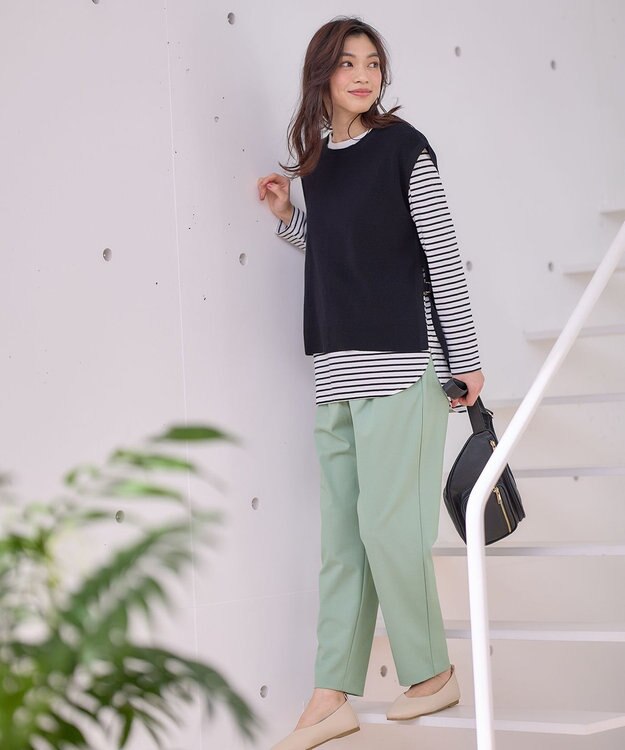 ANY L スプリングニットベスト ネイビー