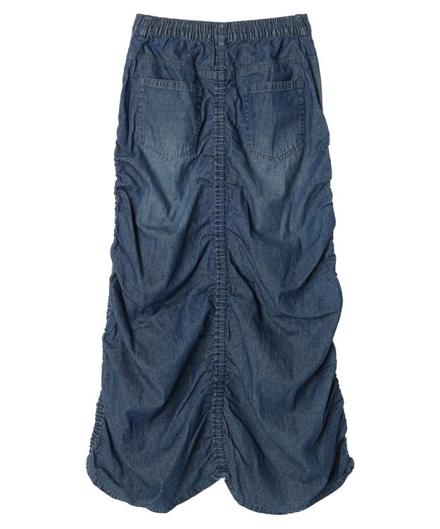 Green Parks ・ＳＵＧＡＲ　ＳＰＯＯＮ　シャーリングデニムスカート Indigo