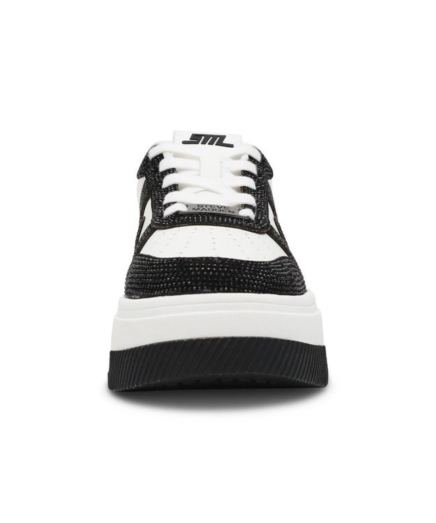 STEVE MADDEN DYNAMO-R スワロディテール厚底スニーカー ブラックホワイト