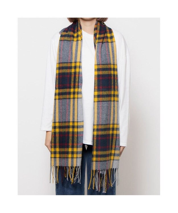UNBILLION カシュネ cache nez / ウール混チェックストール GY