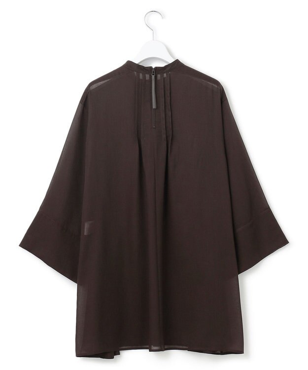 23区 【洗える】シアービエラ チュニック ブラウス ダークブラウン系