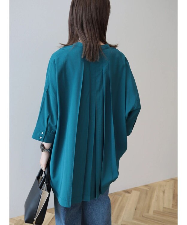 AMERICAN HOLIC 接触冷感バンドカラーチュニック Blue Green