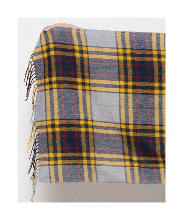 UNBILLION カシュネ cache nez / ウール混チェックストール GY