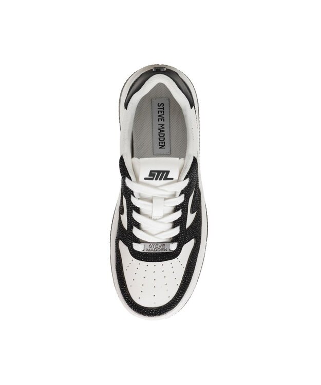 STEVE MADDEN DYNAMO-R スワロディテール厚底スニーカー ブラックホワイト