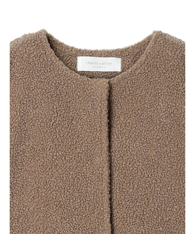 Green Parks フレア裏付きボアベスト Gray Beige