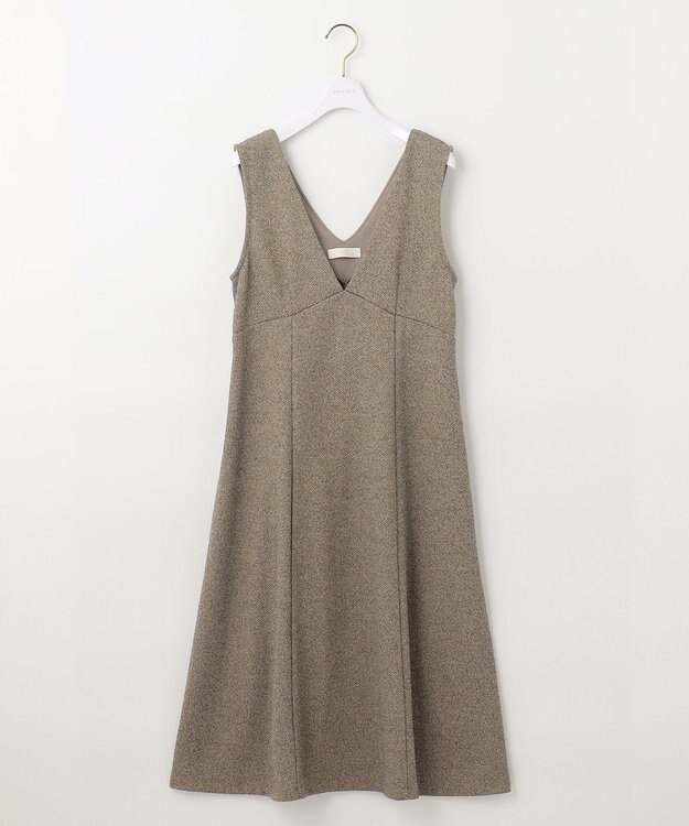 ANY SIS 【洗える】カットツイード ジャンパースカート ベージュ